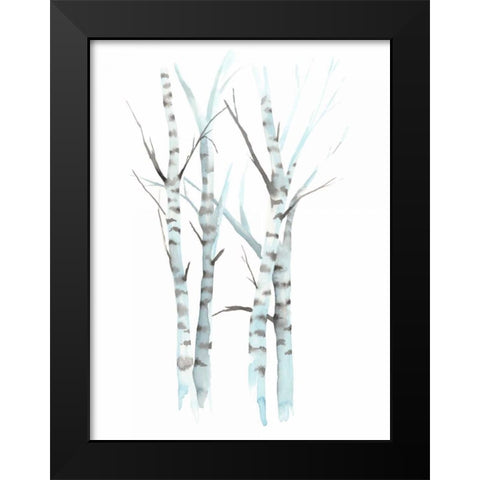 Aquarelle Birches I Black Modern Wood Framed Art Print by Popp, Grace