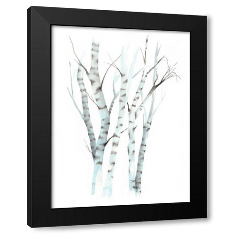 Aquarelle Birches II Black Modern Wood Framed Art Print with Double Matting by Popp, Grace