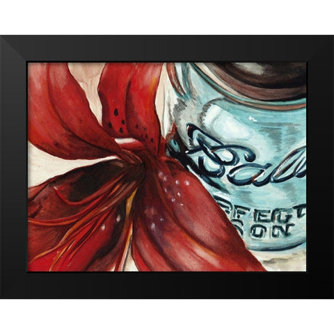 Custom Ball Jar Flower II (ASH) Black Modern Wood Framed Art Print by Redstreake