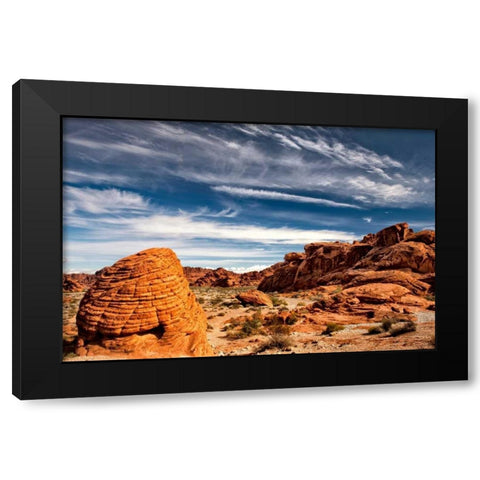 Valley of Fire Black Modern Wood Framed Art Print with Double Matting by Head, Danny