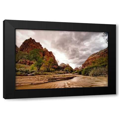 Muddy Waters Black Modern Wood Framed Art Print by Head, Danny