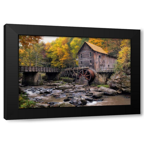 The Mill and Creek I Black Modern Wood Framed Art Print with Double Matting by Head, Danny