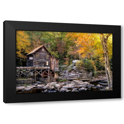 The Mill and Creek II Black Modern Wood Framed Art Print by Head, Danny