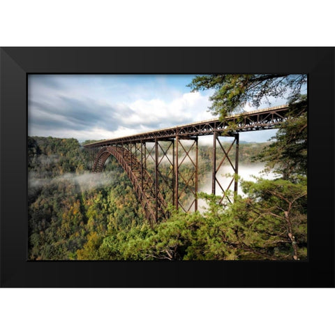 New River Gorge Bridge Black Modern Wood Framed Art Print by Head, Danny