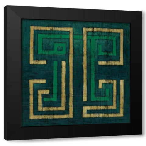 Emerald Diversion I Black Modern Wood Framed Art Print with Double Matting by Zarris, Chariklia