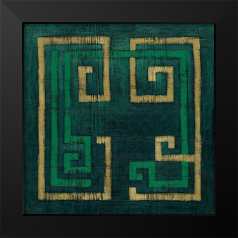 Emerald Diversion II Black Modern Wood Framed Art Print by Zarris, Chariklia