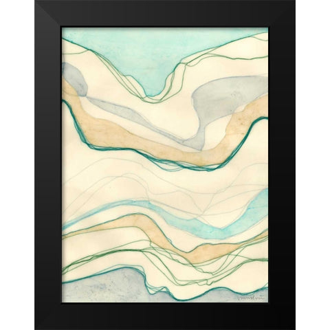 Ocean Cascade I Black Modern Wood Framed Art Print by Lam, Vanna
