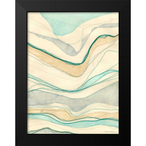 Ocean Cascade II Black Modern Wood Framed Art Print by Lam, Vanna
