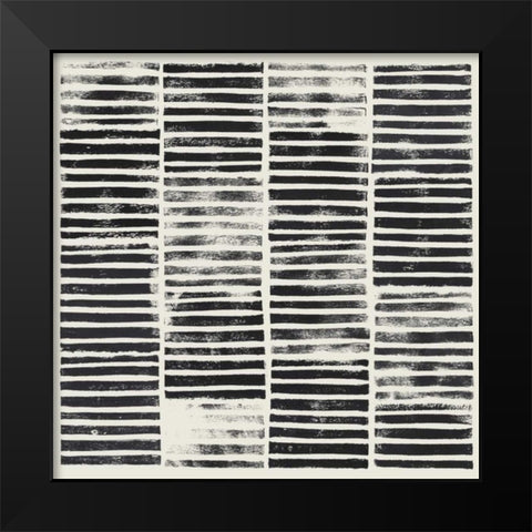 Stripe Block Prints I Black Modern Wood Framed Art Print by Popp, Grace