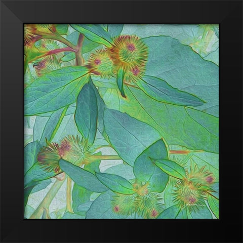 Prickley Tiles I Black Modern Wood Framed Art Print by Burghardt, James