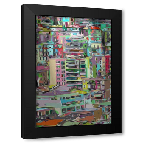 Stack III Black Modern Wood Framed Art Print with Double Matting by Burghardt, James