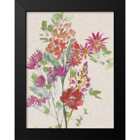 Linen Bouquet II Black Modern Wood Framed Art Print by Mosley, Kiana