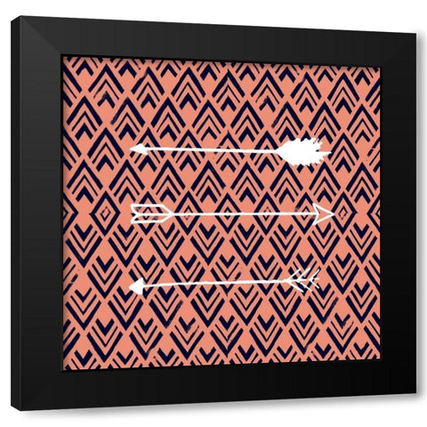 Deco Arrow II Black Modern Wood Framed Art Print with Double Matting by Studio W