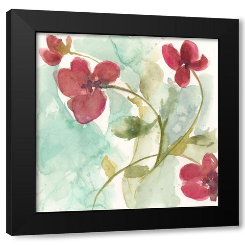 Sweetheart Flowers I Black Modern Wood Framed Art Print with Double Matting by Goldberger, Jennifer