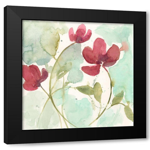 Sweetheart Flowers II Black Modern Wood Framed Art Print with Double Matting by Goldberger, Jennifer