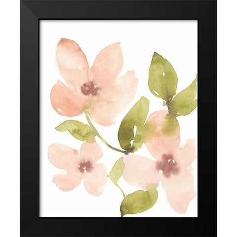 Soft Coral Blooms II Black Modern Wood Framed Art Print by Goldberger, Jennifer