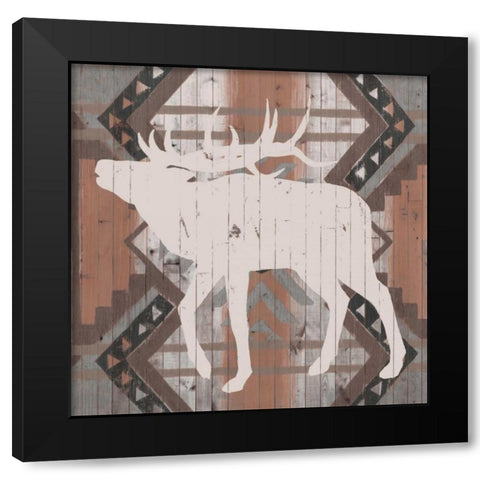 Southwest Lodge Silhouette I Black Modern Wood Framed Art Print with Double Matting by Vision Studio