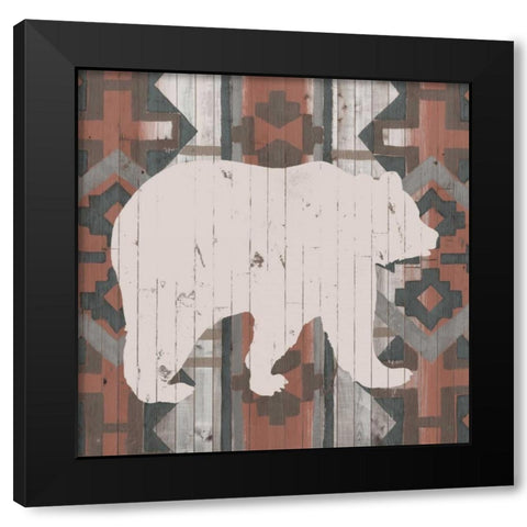 Southwest Lodge Silhouette III Black Modern Wood Framed Art Print with Double Matting by Vision Studio