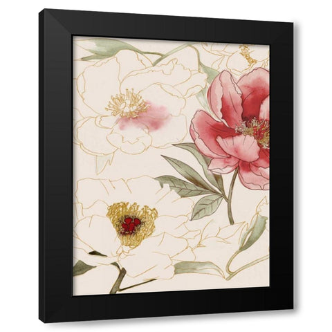 Unfinished Floral I Black Modern Wood Framed Art Print by Popp, Grace