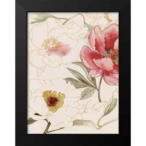 Unfinished Floral I Black Modern Wood Framed Art Print by Popp, Grace