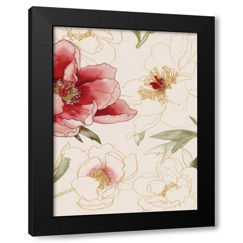 Unfinished Floral II Black Modern Wood Framed Art Print with Double Matting by Popp, Grace