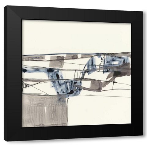 Stark Lines I Black Modern Wood Framed Art Print by Goldberger, Jennifer