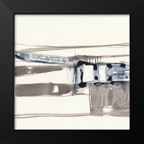 Stark Lines II Black Modern Wood Framed Art Print by Goldberger, Jennifer