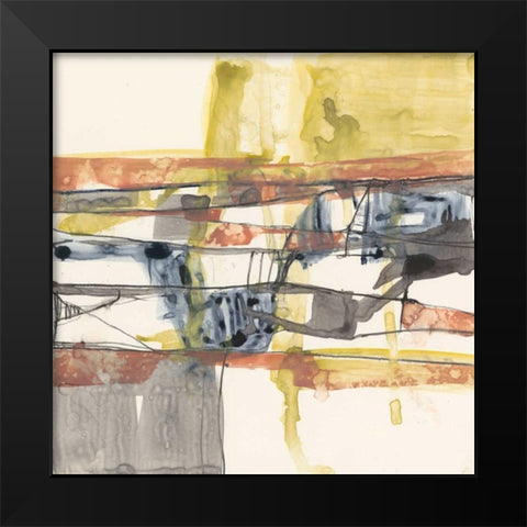 Stepped Abstract I Black Modern Wood Framed Art Print by Goldberger, Jennifer