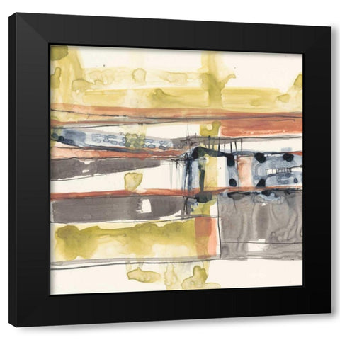 Stepped Abstract II Black Modern Wood Framed Art Print by Goldberger, Jennifer