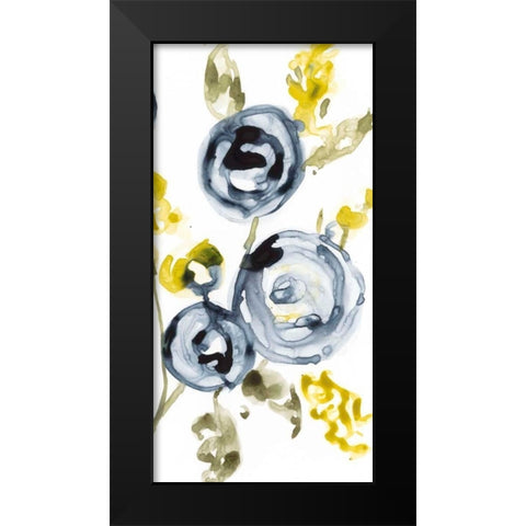 Navy Anemone II Black Modern Wood Framed Art Print by Goldberger, Jennifer