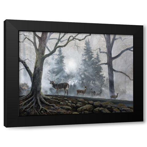 Deer Path I Black Modern Wood Framed Art Print by Lynnsy, B.