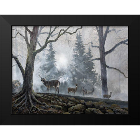 Deer Path I Black Modern Wood Framed Art Print by Lynnsy, B.