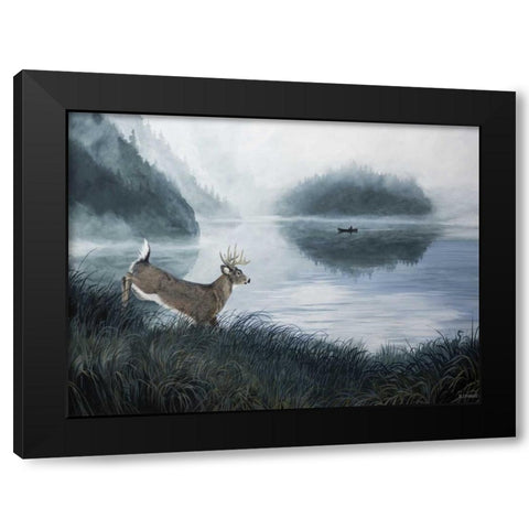 Deer Path II Black Modern Wood Framed Art Print by Lynnsy, B.