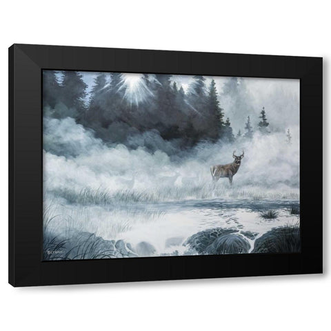 Deer Path III Black Modern Wood Framed Art Print by Lynnsy, B.