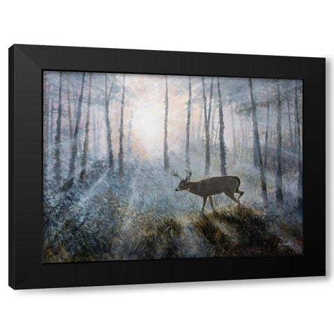 Deer Path IV Black Modern Wood Framed Art Print by Lynnsy, B.