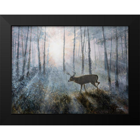 Deer Path IV Black Modern Wood Framed Art Print by Lynnsy, B.