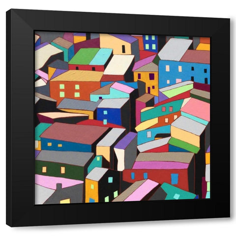 Rooftops I Black Modern Wood Framed Art Print by Galapon, Nikki