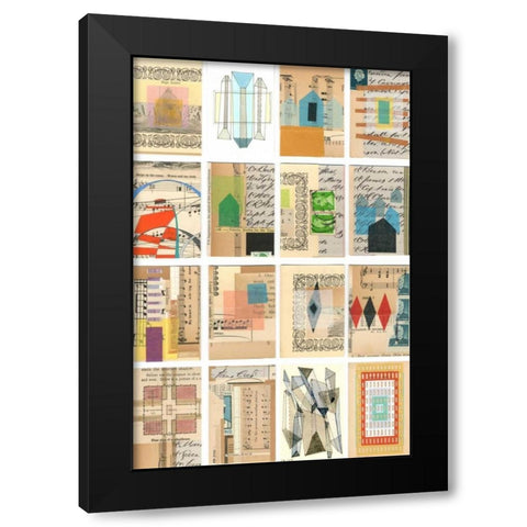 Mid Century Grid II Black Modern Wood Framed Art Print with Double Matting by Galapon, Nikki