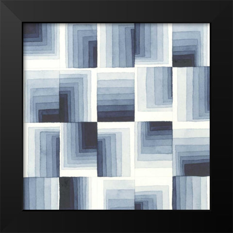 Gradient Indigo I Black Modern Wood Framed Art Print by Galapon, Nikki
