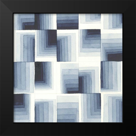 Gradient Indigo II Black Modern Wood Framed Art Print by Galapon, Nikki