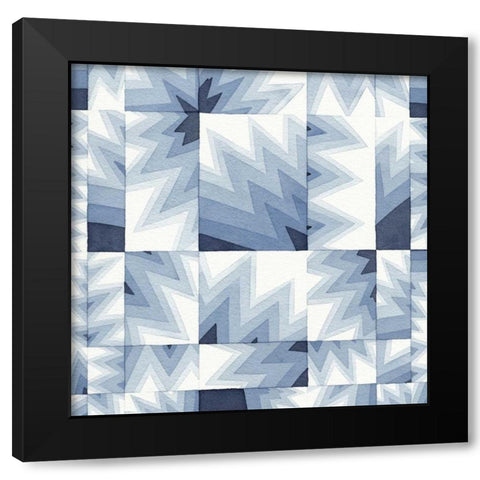Gradient Indigo IV Black Modern Wood Framed Art Print with Double Matting by Galapon, Nikki