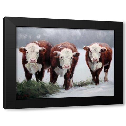 Winter Shadows Black Modern Wood Framed Art Print by Hawley, Carolyne
