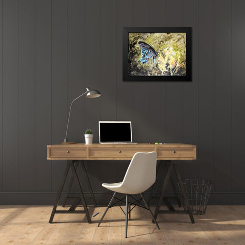 Butterfly in Nature I Black Modern Wood Framed Art Print by Lynnsy, B.
