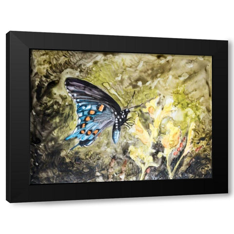 Butterfly in Nature I Black Modern Wood Framed Art Print by Lynnsy, B.