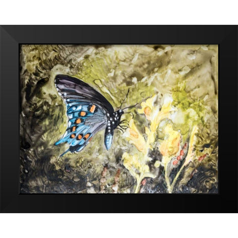 Butterfly in Nature I Black Modern Wood Framed Art Print by Lynnsy, B.