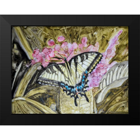 Butterfly in Nature II Black Modern Wood Framed Art Print by Lynnsy, B.