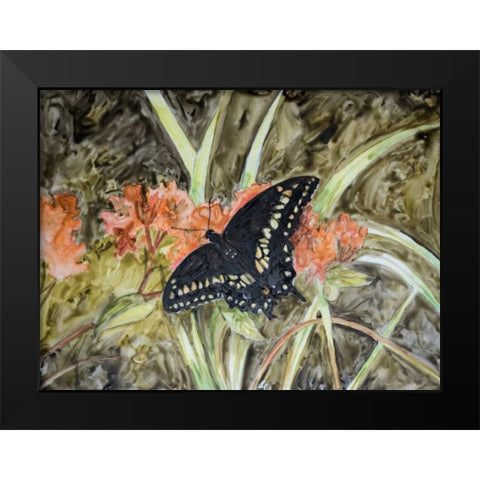 Butterfly in Nature III Black Modern Wood Framed Art Print by Lynnsy, B.