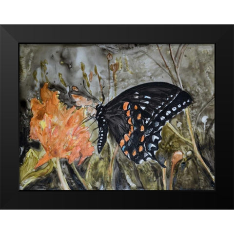 Butterfly in Nature IV Black Modern Wood Framed Art Print by Lynnsy, B.