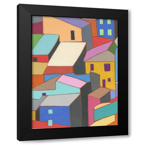 Rooftops in Color II Black Modern Wood Framed Art Print with Double Matting by Galapon, Nikki
