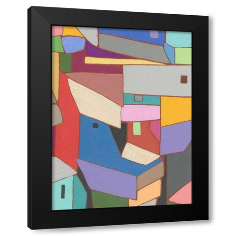 Rooftops in Color X Black Modern Wood Framed Art Print by Galapon, Nikki